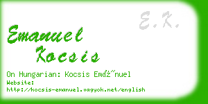 emanuel kocsis business card